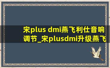 宋plus dmi燕飞利仕音响调节_宋plusdmi升级燕飞利仕音响